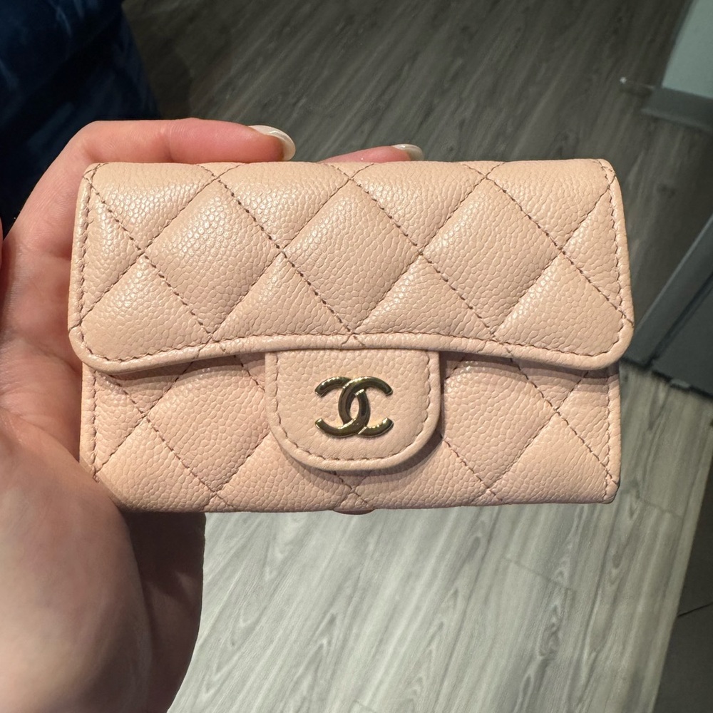 Chanel Quilted Light Pink Leather Wallet